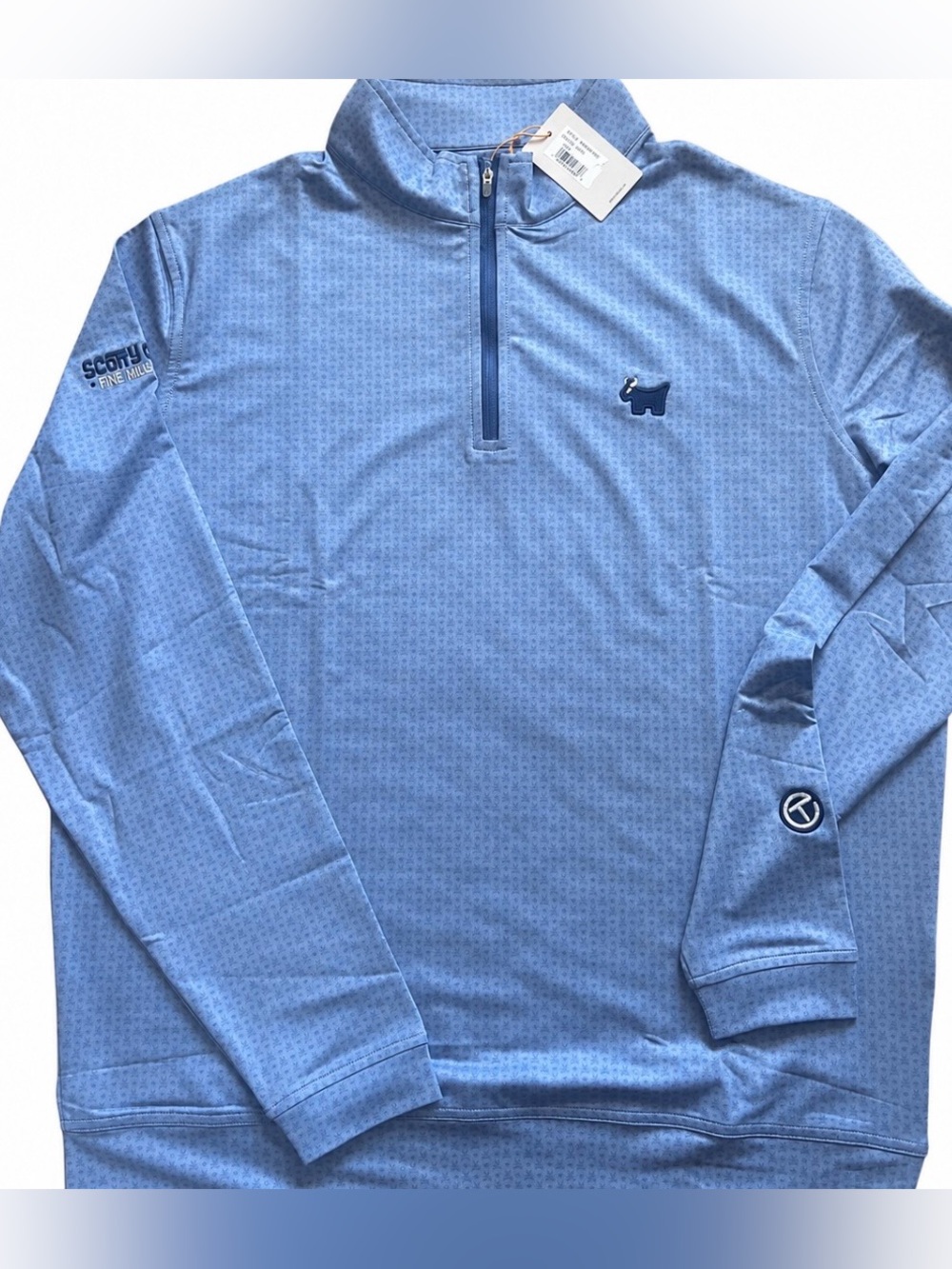 NWT SCOTTY CAMERON GALLERY Circle T Skull in One 1/4 Zip Golf Pullover sz L Blue